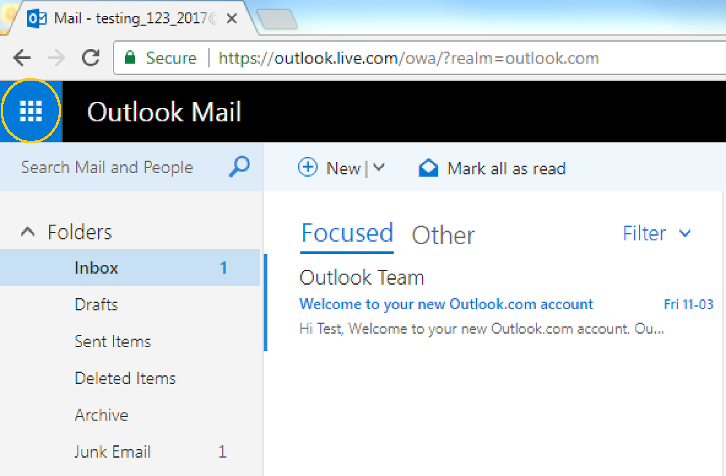 Outlook screenshot