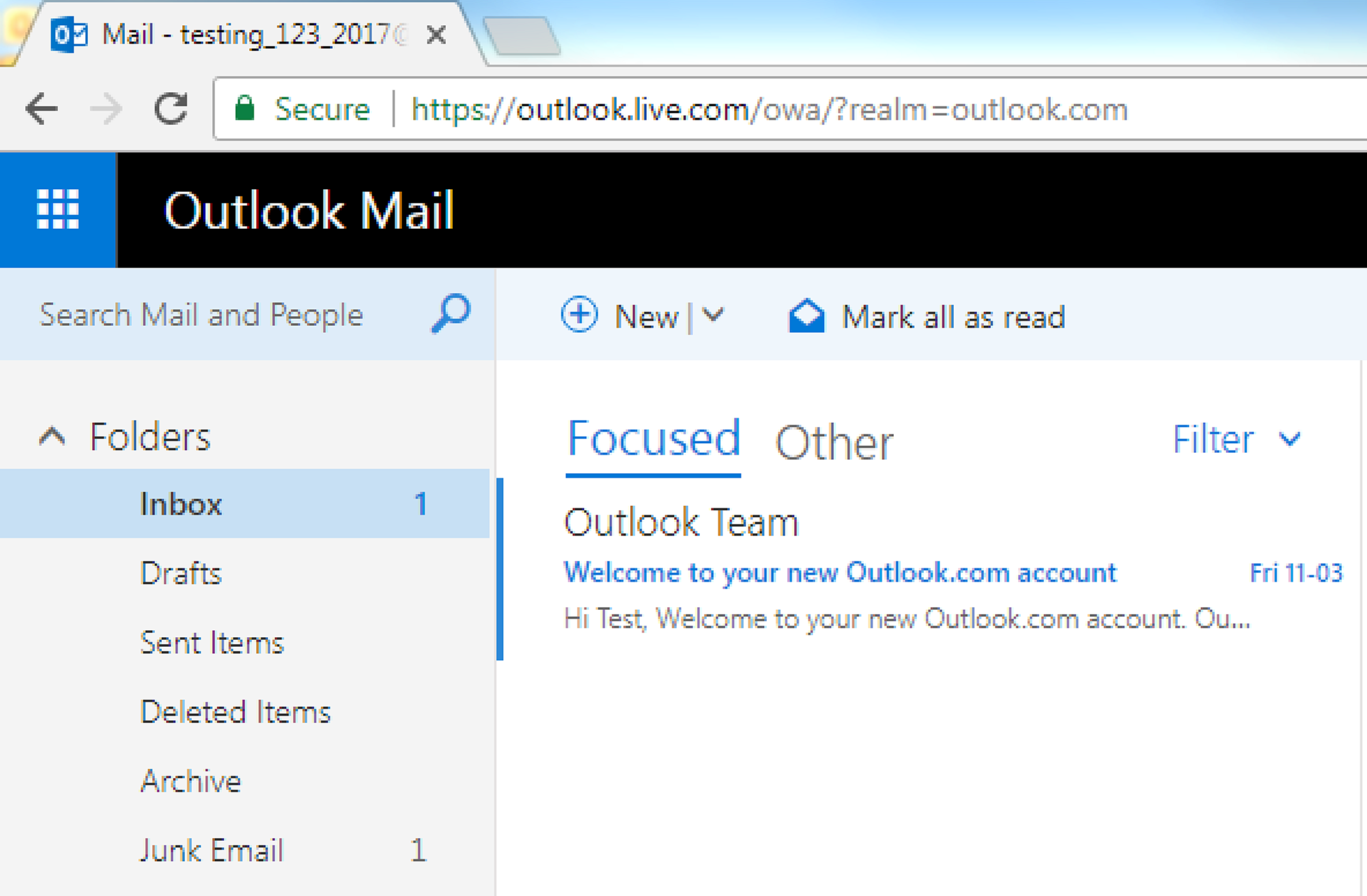 Outlook screenshot