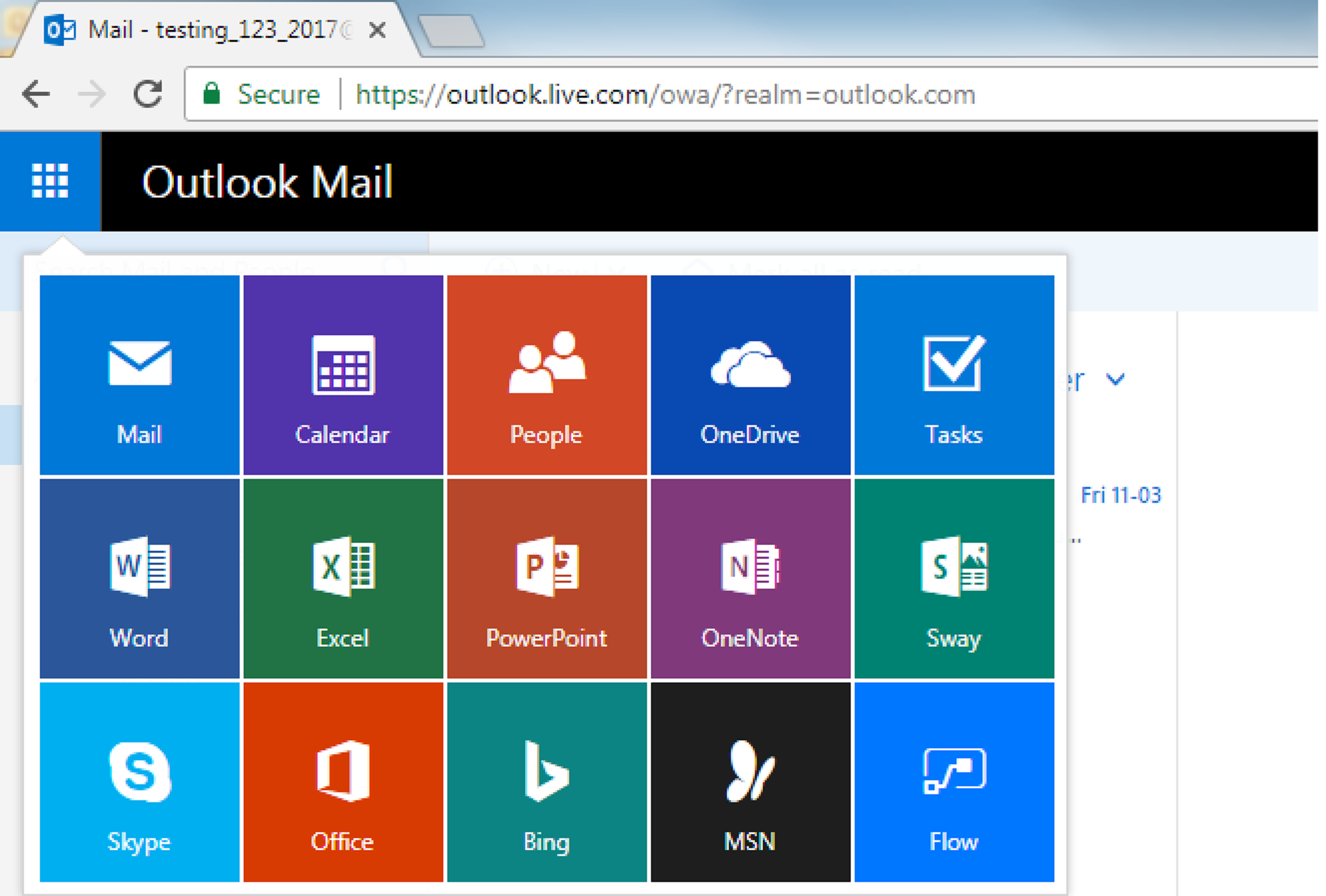 Outlook screenshot