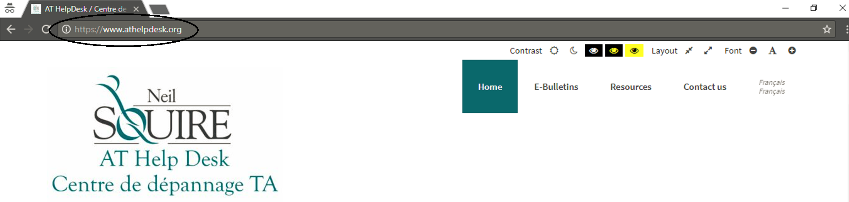 screenshot of our website